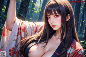 A woman in a kimono posing for a picture.