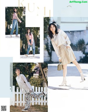 A magazine page with a picture of a woman with long black hair.