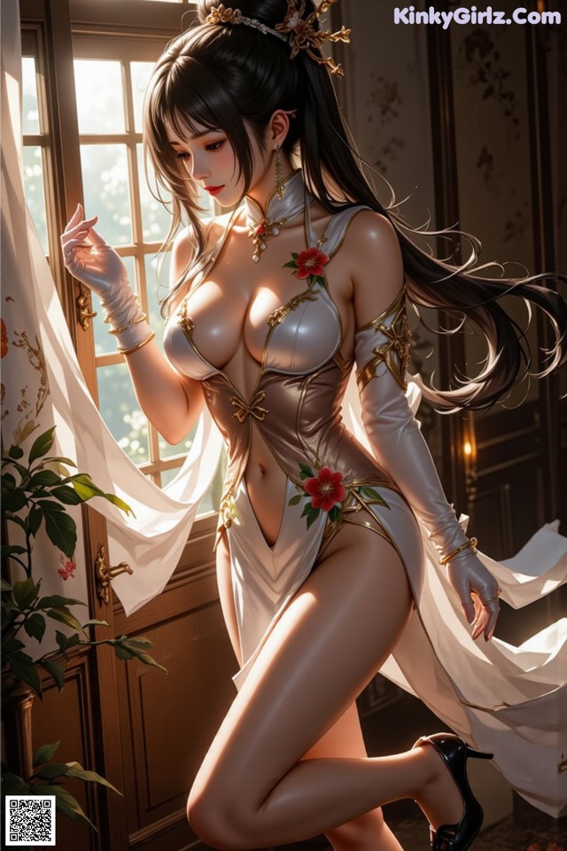 Hentai - The Frozen Elegance That Melts Starlight Set.2 20250106 Part 15 No.1bb815 A woman in a white dress is posing by a window.