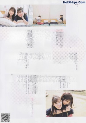 A couple of young women sitting on top of a wooden bench.