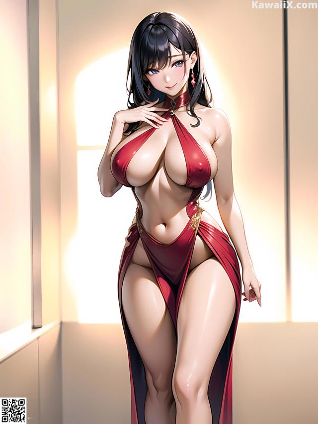 Hentai - 华彩繁花 Set 1 20230602 Part 2 No.629d2b A woman in a red dress is posing for the camera.