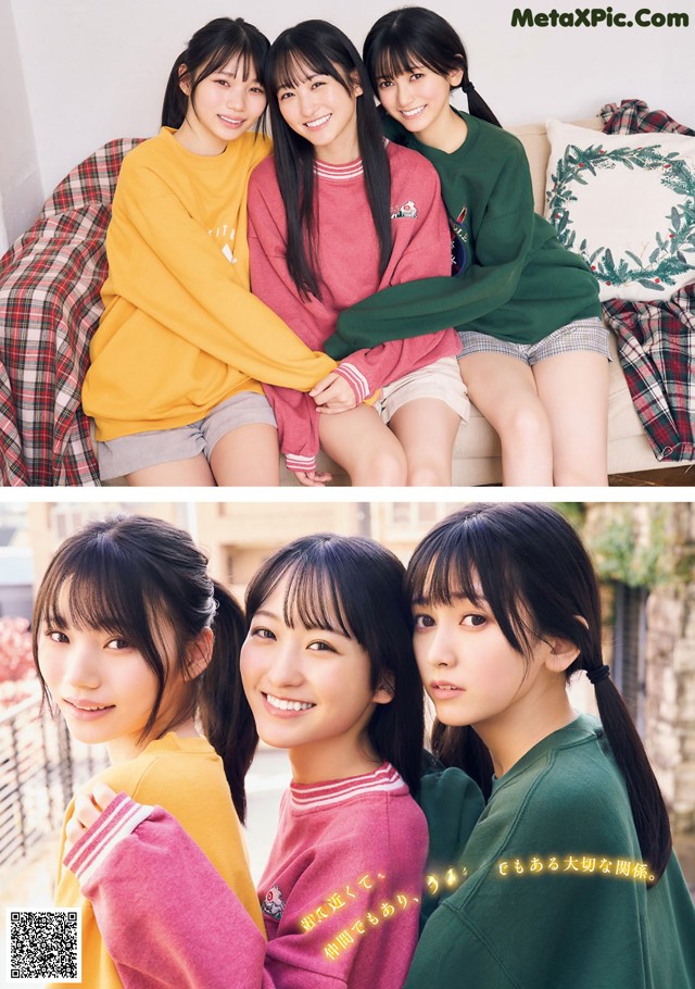 A group of young women sitting on top of a couch.